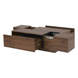 Rectangular Sliding Top Coffee Table with 2 Drawers and 2 Hidden Storage for Living Room 47.2" N735P250955D