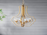 4 - Light Metal Chandelier, Hanging Light Fixture with Adjustable Chain for Kitchen Dining Room W2078138931