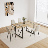 ZUN 55" Dining Table modern rustic Industrial Rectangular MDF Wood Colour For 4-6 Person, With 1.5" 28870565