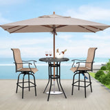 ZUN 32*32*41" Outdoor Patio Cast Aluminum Round Bar Table 49406903