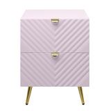 Pink High Gloss 2-Drawer Nightstand B062P209010