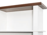 Farmhouse 4-in-1 Hall Tree with 6 Hooks, Walnut Entryway Bench with Shelves, Wooden Style Rustic 93005386