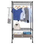 ZUN 3-Tier Closet Organizer Metal Garment Rack Portable Clothes Hanger Home Shelf 99664466