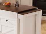 74.8" Kitchen Island Extendable Dining Table & Power Outlet - Rolling Storage Cart on Wheels 37564725
