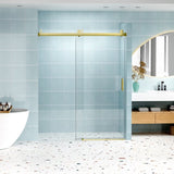 56" - 60" W x 76" H Frameless Soft-closing Single Sliding Shower Door, 1/4" Tempered Glass W1573P203105
