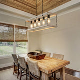 ZUN Filep 5 - Light Farmhouse Kitchen Island Pendant Light[No Bulb][Unable to ship on weekends, please 98235129