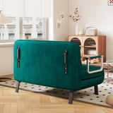 39 Convertible Chair Bed, Tri-Fold Sofa Bed with Adjustable Backrest & Pillow, Leisure Chaise W1767P192816