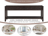 Rustic Entryway Console Table, 60" Long Sofa Table with two Different Size Drawers and Bottom Shelf 48408423