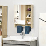 ZUN Wall mounted bathroom mirror cabinet with 3 storage shelves 74713217