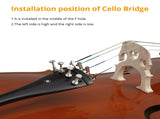Full Side 4/4 Natural Color Spruce Panel Cello Tiger pattern process with Bag Bow Rosin Bridge 36858595