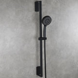 ZUN Stainless Steel Shower Set with Lengthened Shower Sliding Bar for Bathroom Black 87429542