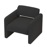 ZUN BLACK single sofa chair, upholstered comfortable chair with armrests, for dining room/bedroom/living W487P183019