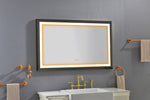 ZUN 48*30 Black Framed Bathroom Mirror Square Wall-Mounted Material Framed Vanity Mirror Shaving Mirror W928P178406