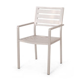Outdoor Modern Aluminum Dining Chair, Silver 70340.00
