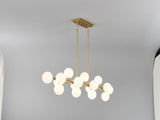 Pendant Lamp with Opal Glass Shade, 16-Lights Modern Farmhouse Ceiling Pendant Hanging Light Fixture W5008P466519