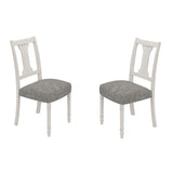 ZUN Tannen Set of 2 White and Gray Dining Side Chair B061P182979