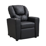 ZUN Kids Recliner Chair Black PVC W311P216907