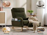 Modern Accent Rocking Chair Rocking Chair with Solid Wood Legs, Upholstered Nursery Glider Rocker, 59526462