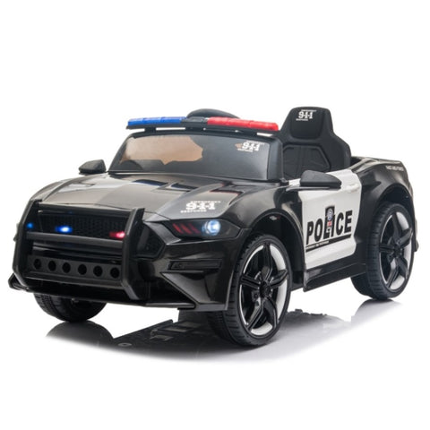 ZUN 12V Kids Ride On Car ,Police sports car,2.4GHZ Remote Control,LED Lights,Siren,Microphone,Black 19017666