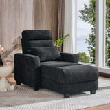 Electric Lounge Chair with Adjustable Backrest, Lumbar Pillow, Wireless Charging and Cup Holder, W2817P255603