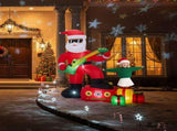 7.5FT Lighted Christmas Inflatable Decoration, Inflatable Black Santa Playing Electric Guitar, Funny 77344962