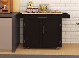 Kitchen island rolling trolley cart with 1 drawer & 2 doors with Adjustable Shelves & towel rack & W282P184187