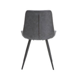 ZUN Modern Design Dining Chairs 2pc Set Gray Faux Leather Upholstery Black Metal Legs Kitchen Dining B011P238922