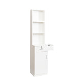 ZUN White modern simple hair desk, multi-layer storage, large storage space 75727939