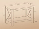 Rustic Country Side Table, End Table for Narrow Areas, Honey Brown Particleboard and Steel 31176977