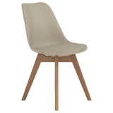 Tan and Oak Padded Side Chair B062P153693