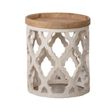 23" Large Distressed White Side Table W2078125380