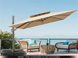 2-Piece Fillable Cantilever Umbrella Base, Heavy Duty Water & Sand Weighted HDPE Patio Umbrella 49487926