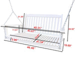 ZUN Front Porch Swing with Armrests, Wood Bench Swing with Hanging Chains,for Outdoor Patio ,Garden 85200061