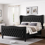 ZUN LIFT UP VELVET BLACK FULL SIZE BED W2239P242447