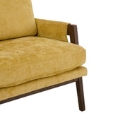 Kelly Mid-Century Modern Velvet Accent Armchair, Yellow T2574P180241