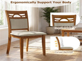 2PCS Ergonomic Padded Back Dining Chair, Rubber Wood Frame 330 LBS Capacity Kitchen Chair 31067046