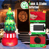 Lighted Blow-Up Xmas Tree - Self-Rotating Design, Waterproof Fade-Resistant, 2 Ground Stakes2 Water 20351489