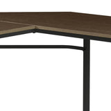 ZUN Oak and Black L-shape Computer Desk B062P184562