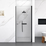 24" W x 72" H Semi-Frameless Circular Pivot Shower Door in Matte Black With 1/4" Thick SGCC W2813P331618