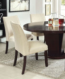 ZUN Classic Contemporary Ivory Fabric Set of 2 Chairs Only Kitchen Dining Room Furniture Espresso Solid B01158420