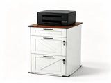 () Barn Door 3-Drawer P2 Particleboard Melamine-Faced Wooden Filing Cabinet 10192026