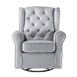 Grey Swivel Chair with Glider B062P186520