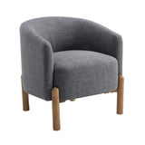 Style Comfort Accent Chair Gray Upholstery Durable Frame Solid Wood Legs Contemporary Living Room B011P304989