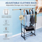 ZUN 1pc, with wheels independent clothes rack , laundry drying rack, foldable and adjustable length, 61316635