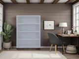 Nora Modular 60 inch High Bookshelf, No Assembly Required, Jasmine White and Barnwood Finish B108P345202