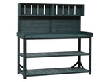 TOPMAX 65" Large Wooden Farmhouse Rustic Outdoor Bench Table, Patio Workstation, Garden N717P221495F