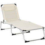 ZUN Foldable Outdoor Chaise Lounge Chair, 5-Level Reclining Camping Tanning Chair with Aluminum Frame, W2225141503