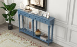 TREXM Retro Console Table with 4 Drawers and Open Shelf, perfect for Entryways, Living Rooms, and N715P202860M