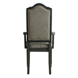 Two Tone Grey and Charcoal Upholstered Back Arm Chairs B062P185659