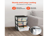 50L 3 Storage Drawer Cart, Clear Plastic Storage Drawers with Wheels Sturdy Cart with 3 Bins for 20355196